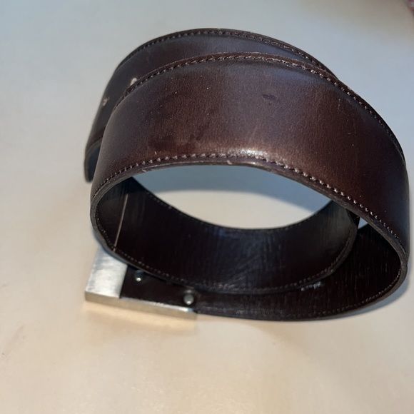 Stephane Kelian Black Leather Belt with Brushed Silver Buckle main image 6